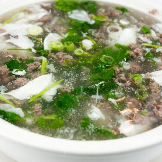 Minced Beef N Egg White Soup